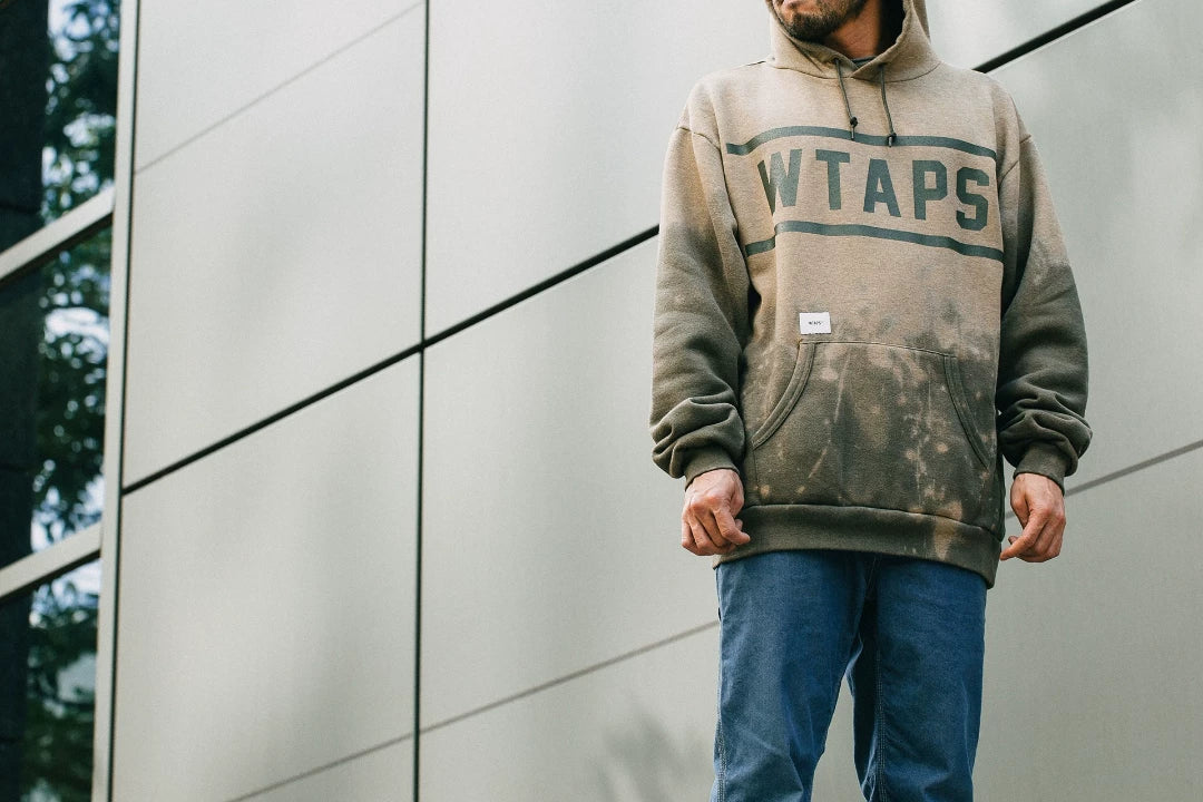 wtaps hooded sweatshirt with tie-dye design