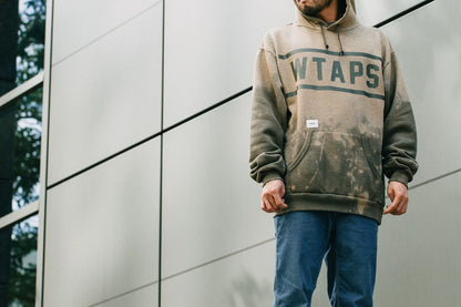 wtaps hooded sweatshirt with tie-dye design