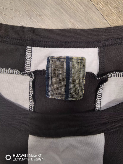 visvim jumbo tee checkered patchwork shirt