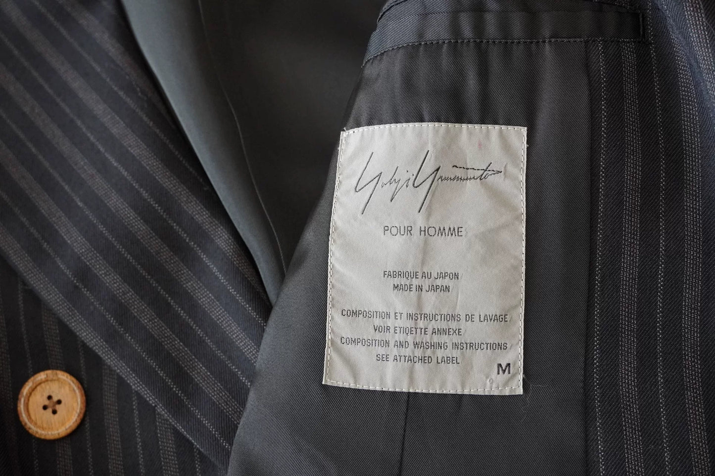 yohji yamamoto double-breasted pinstripe jacket
