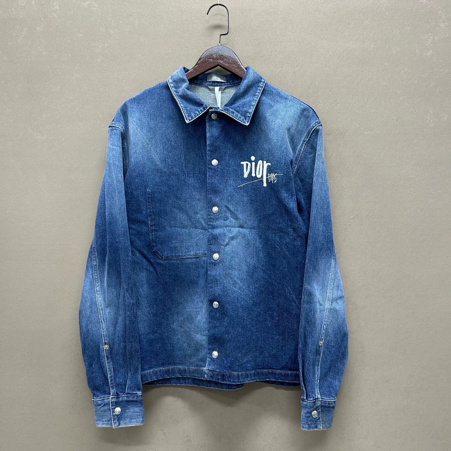 dior x stussy embroidered denim jacket