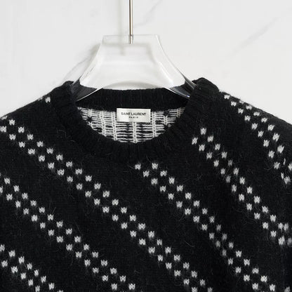 Saint Laurent Men's Checked Jacquard Sweater