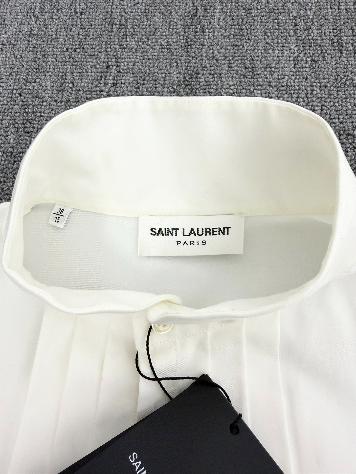 Saint Laurent White Pleated Dress Shirt