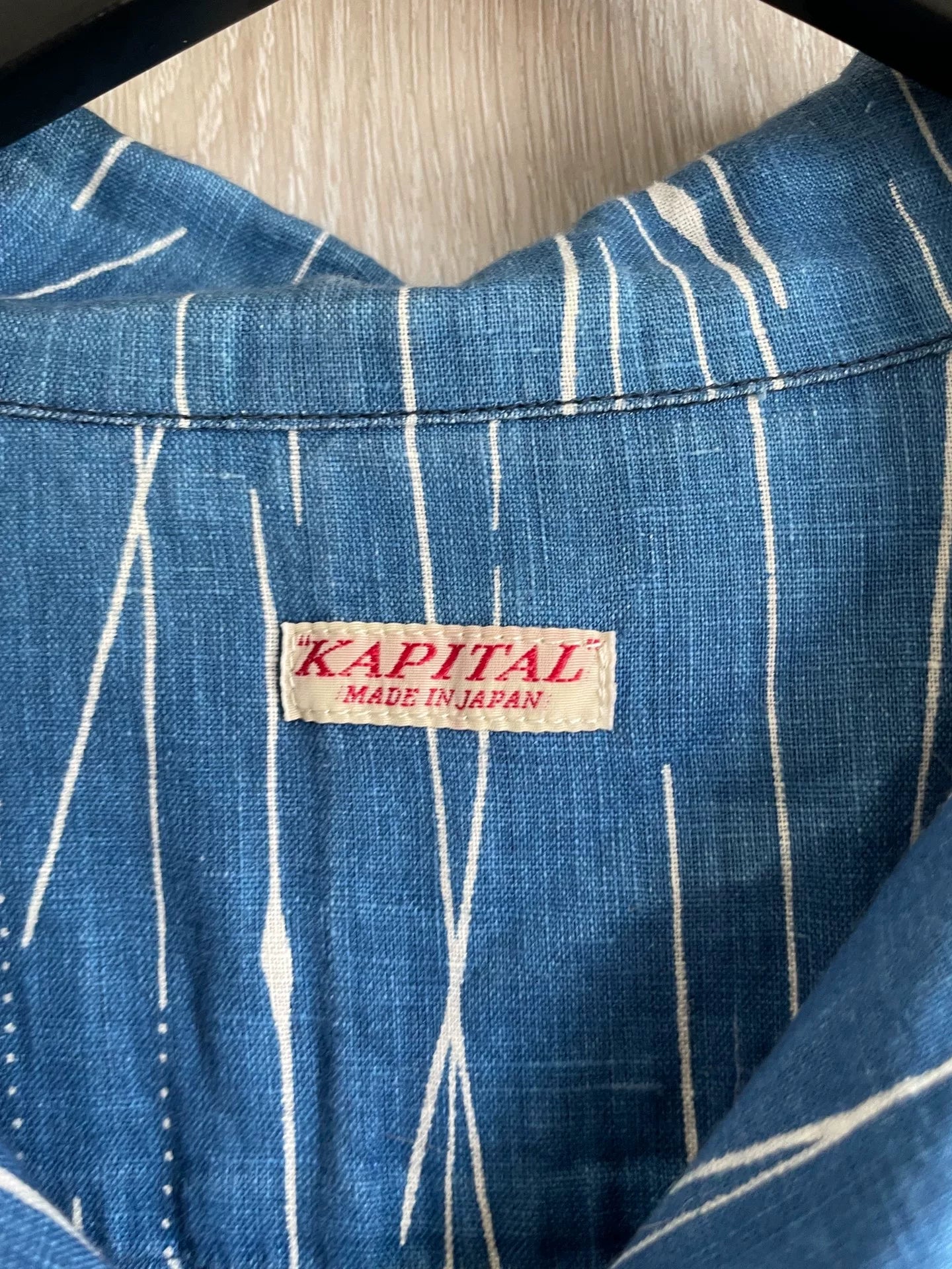 Kapital Indigo Stripe Shirt Size 3