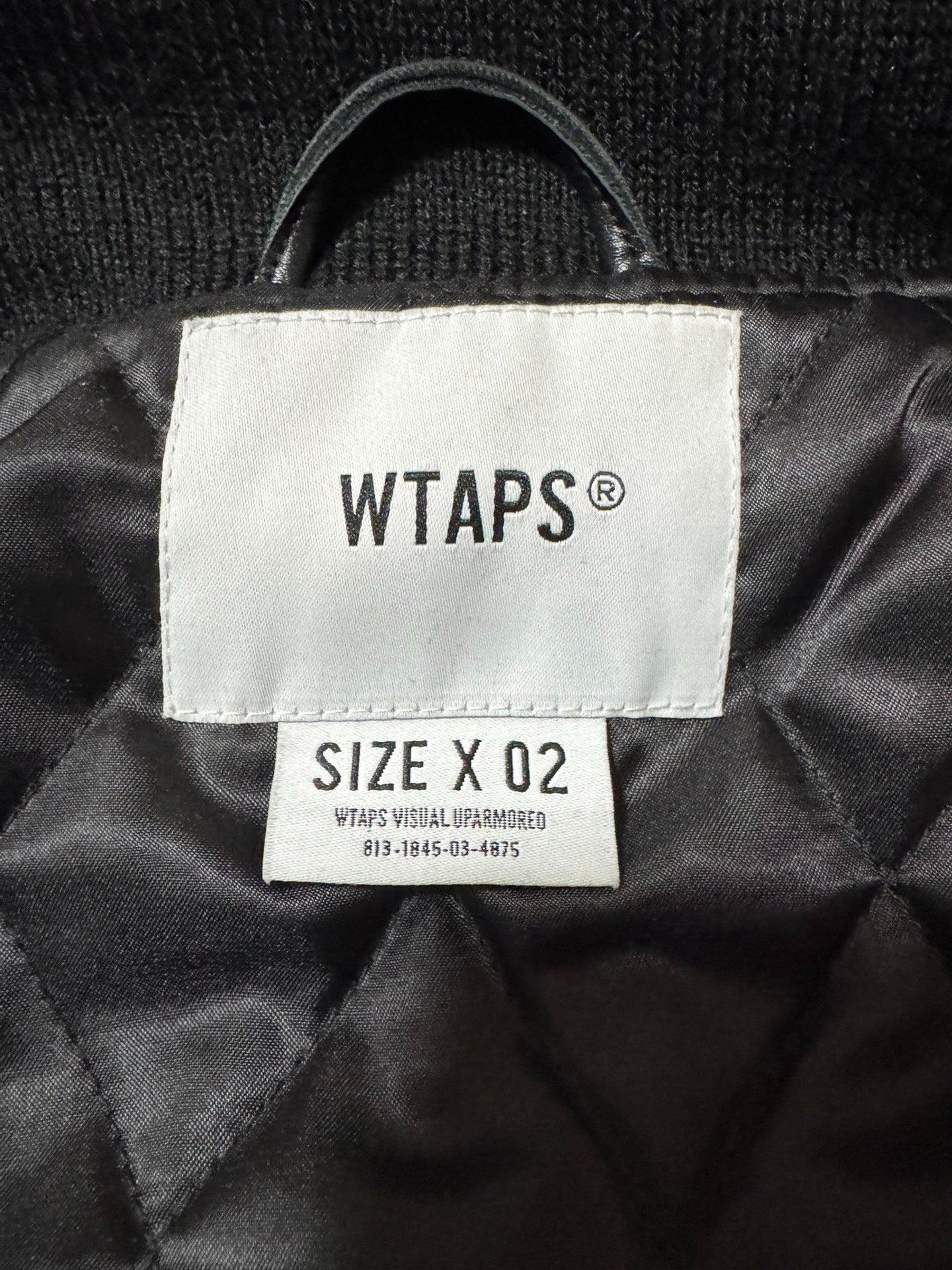 WTAPS 22AW Leather Sleeve Baseball Jacket