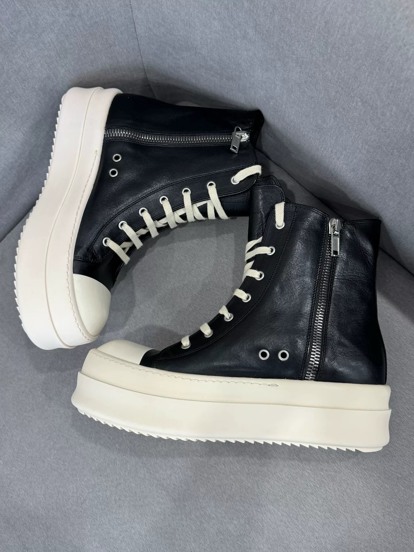 Rick Owens Thick Sole High Top Sneakers
