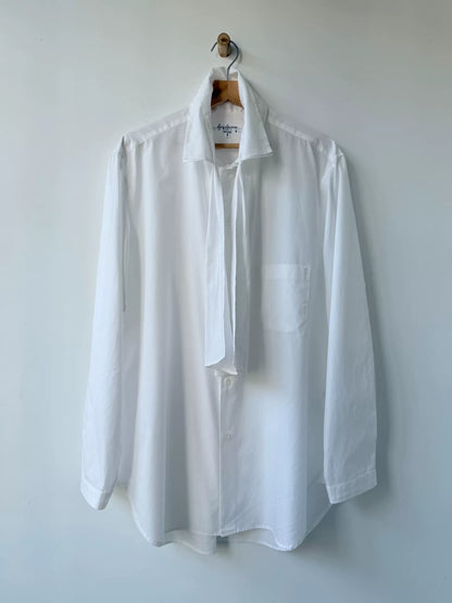 Yohji Yamamoto White Long Sleeve Shirttail