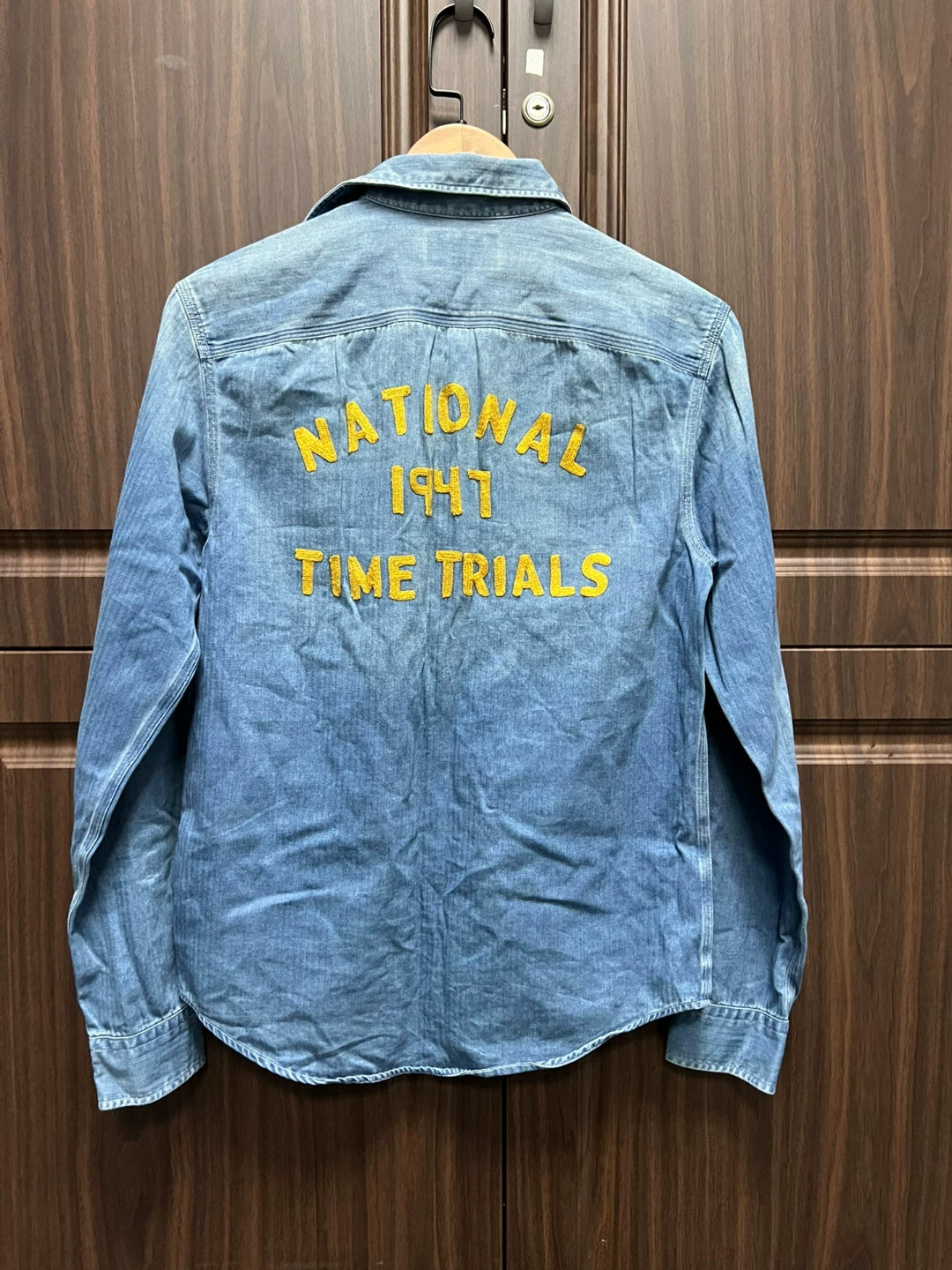 RRL Denim Long Sleeve Shirt in Blue