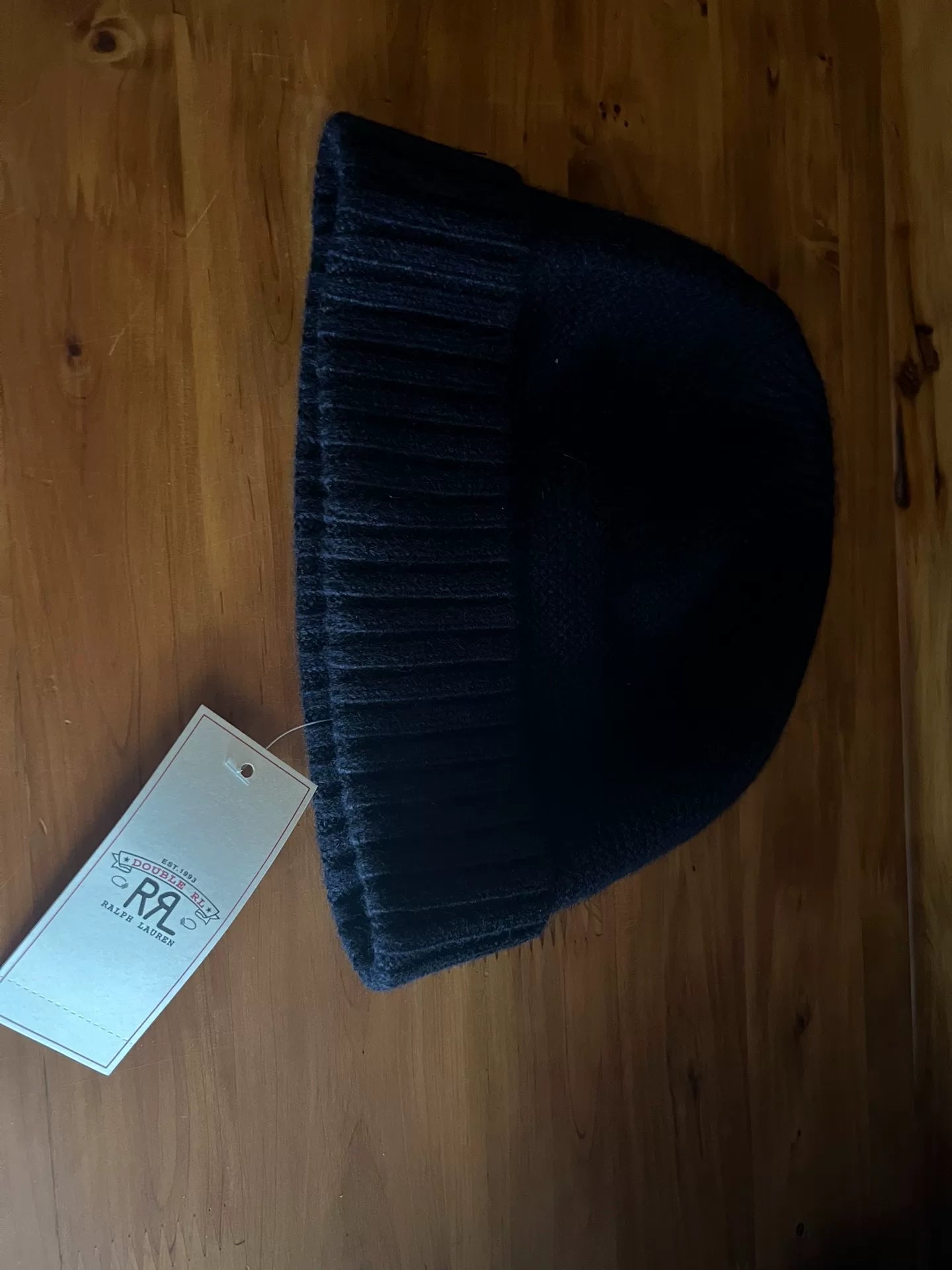 RRL Double RL Dark Blue Goat Wool Beanie
