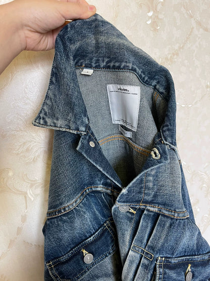 Visvim Snake Leather Patch Denim Jacket