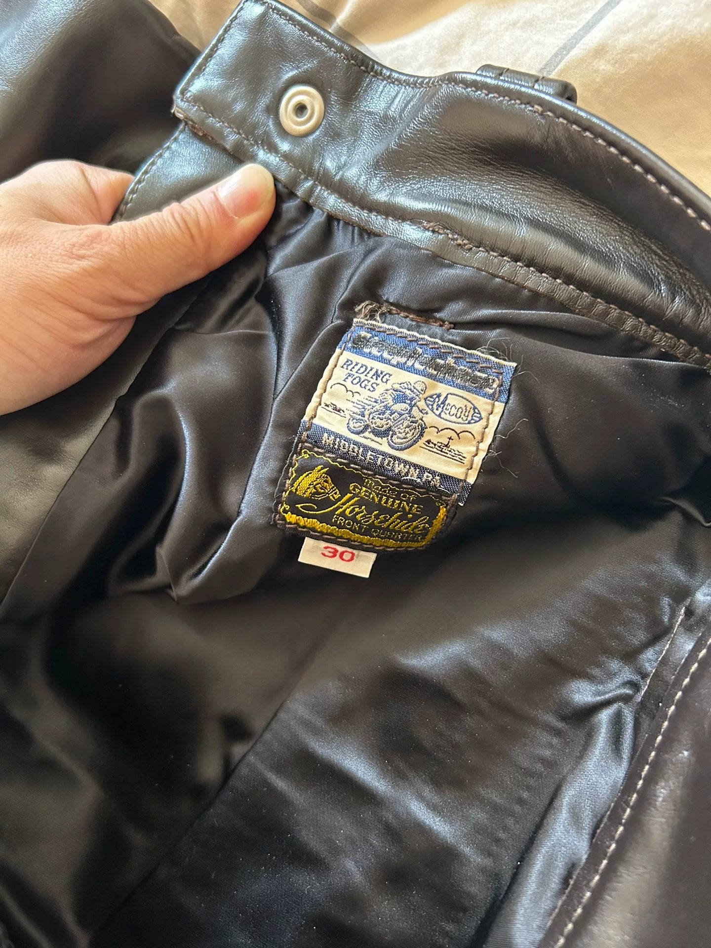 real mccoy's horse hide pants size 30 available