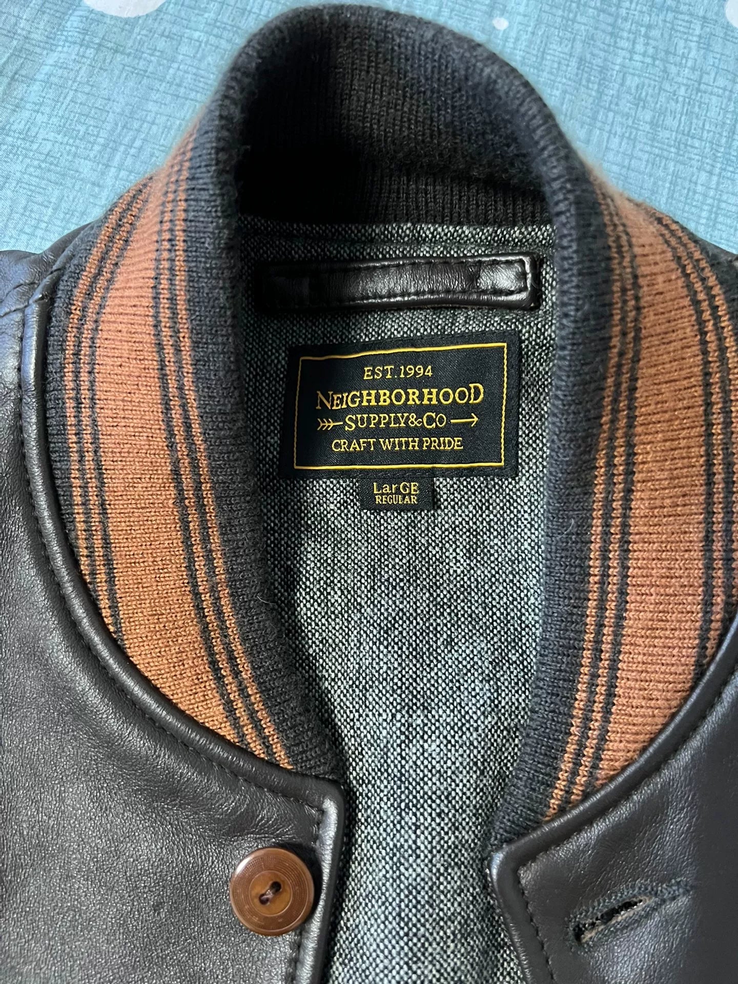 NEIGHBORHOOD Leather Baseball Jacket