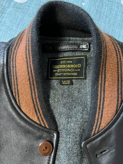 NEIGHBORHOOD Leather Baseball Jacket
