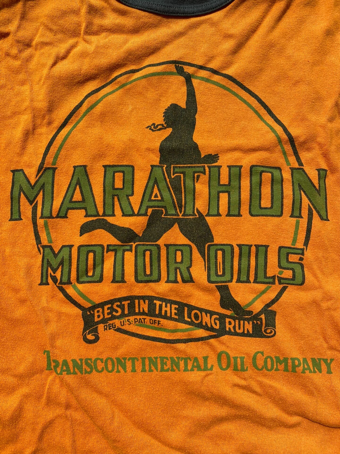 orange and green long sleeve skull shirt