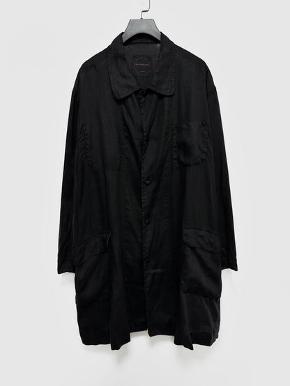 black linen oversized coat