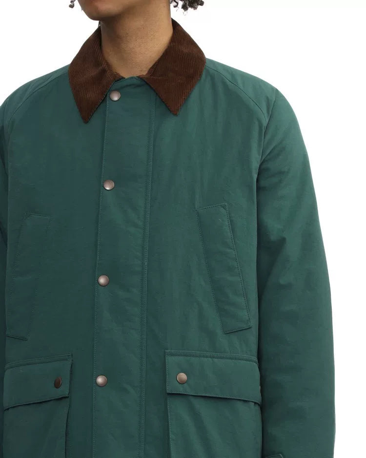 BEAMS Patchwork Collar Cargo Puffer Jacket