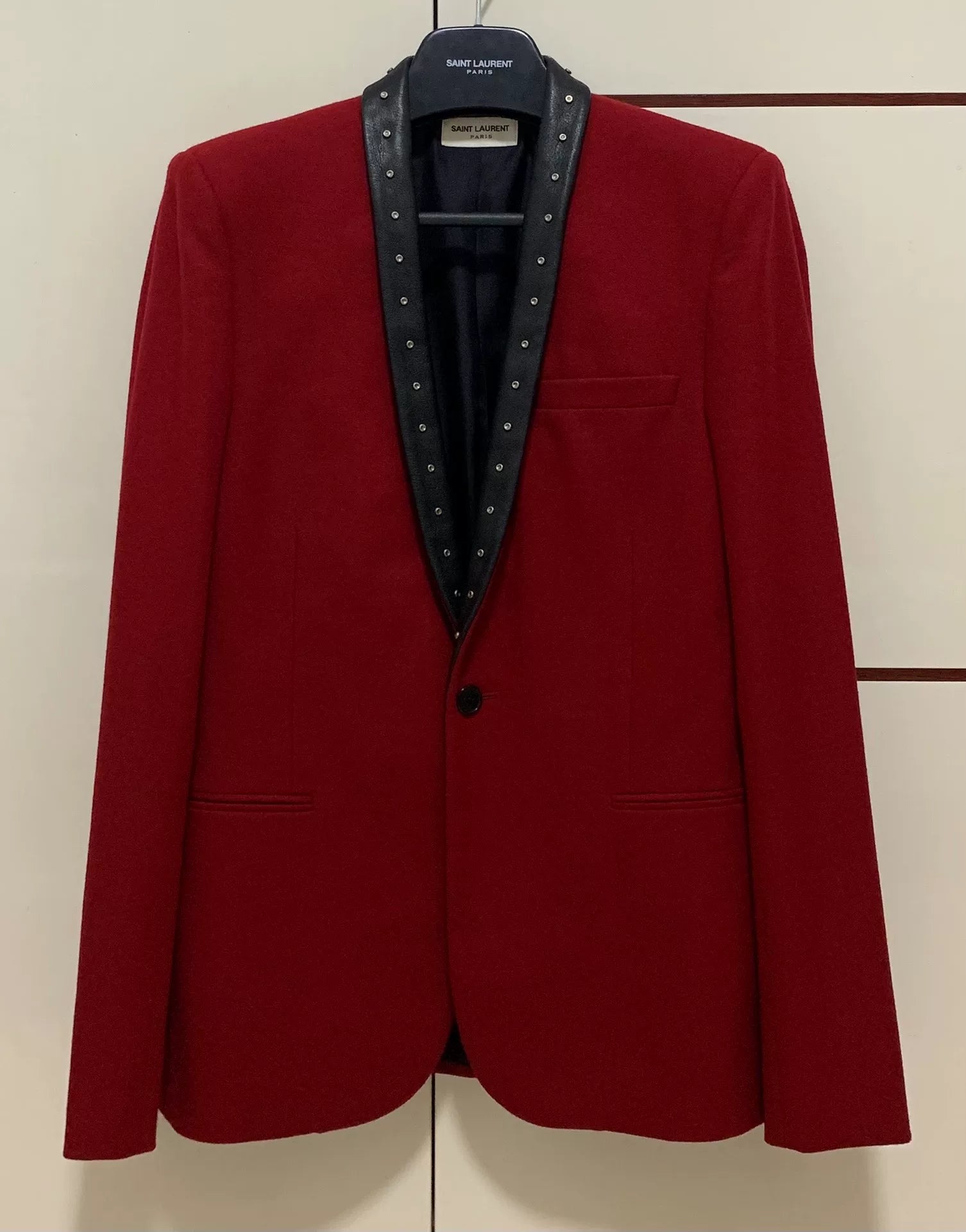 Saint Laurent SLP 13FW Red Studded Blazer