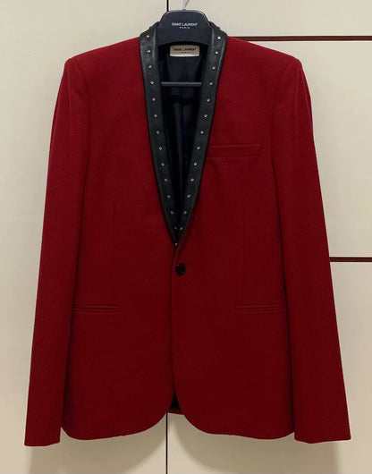 Saint Laurent SLP 13FW Red Studded Blazer