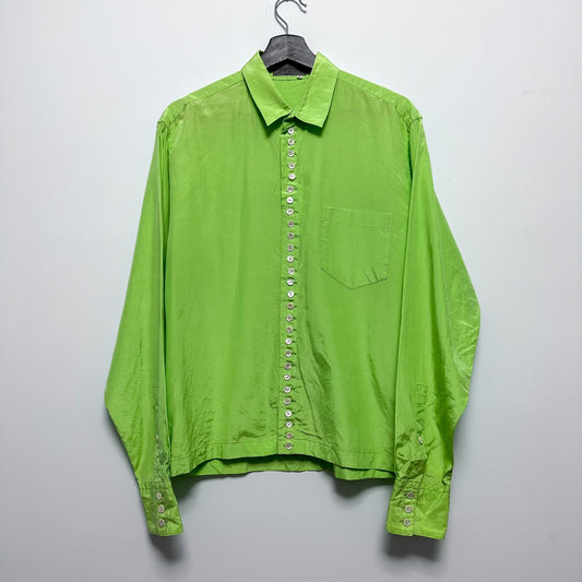 Yohji Yamamoto Green Button-Up Shirt