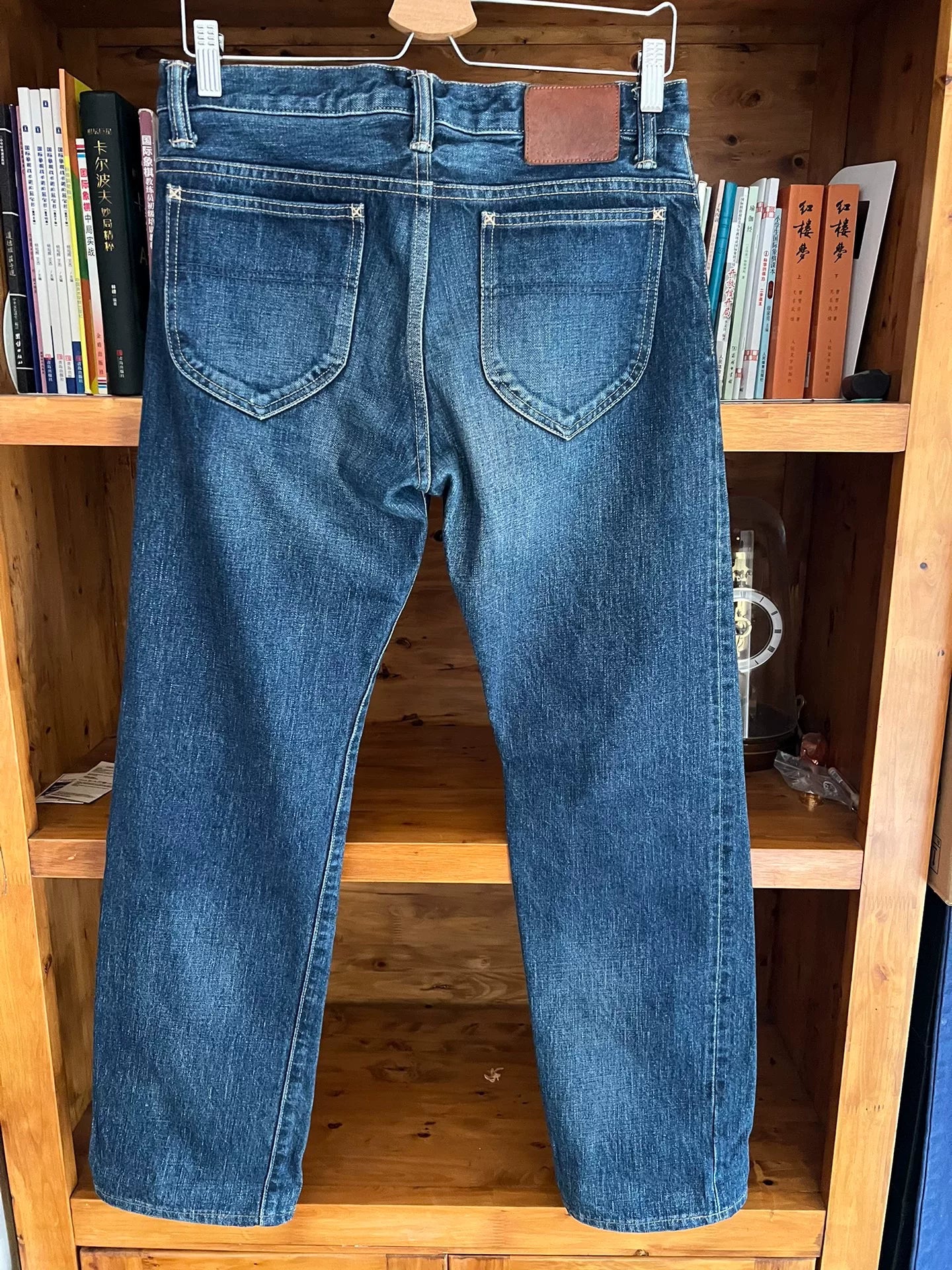 vintage washed distressed denim jeans