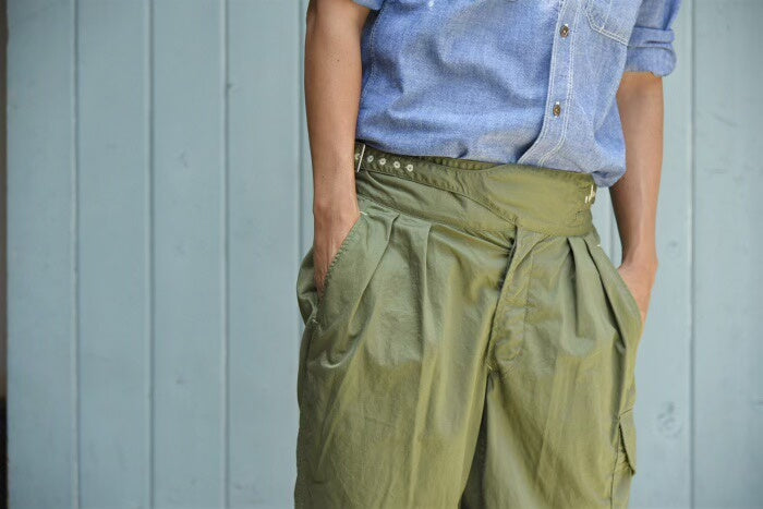 vintage military-style cargo pants with belt