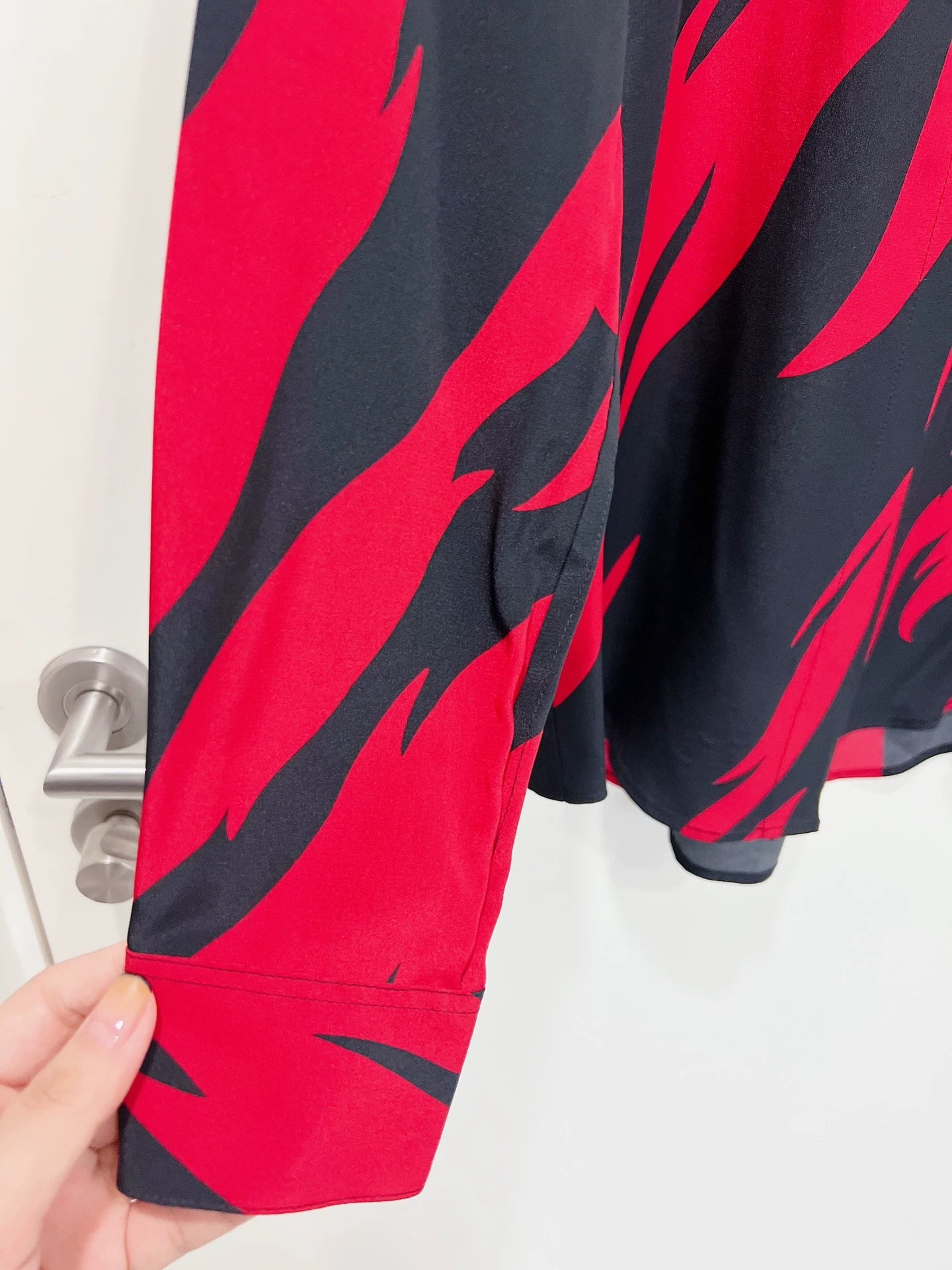 Saint Laurent Red Black Flame Shirt