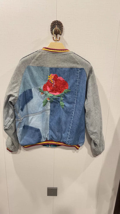 KAPITAL KOUNTRY Embroidered Patchwork Denim Jacket