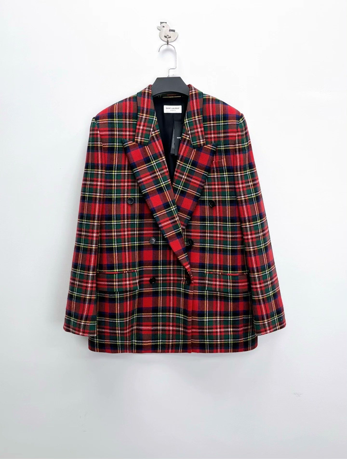 Saint Laurent FW23 Plaid Double-Breasted Blazer