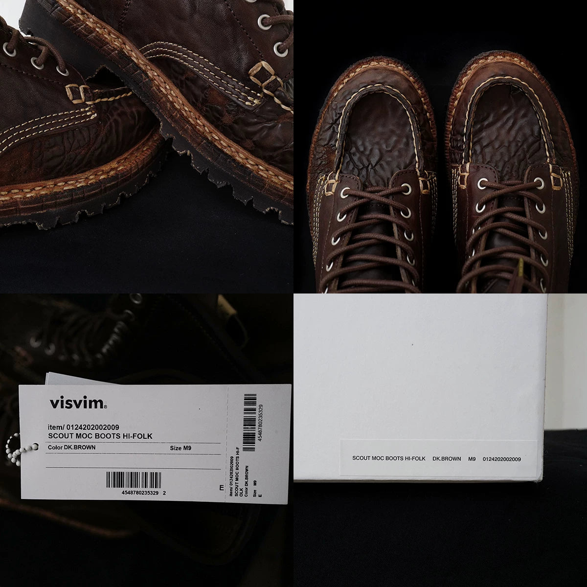 visvim scout moc boots in dark brown