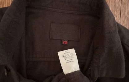 yokosakamoto oversized flannel shirt in black