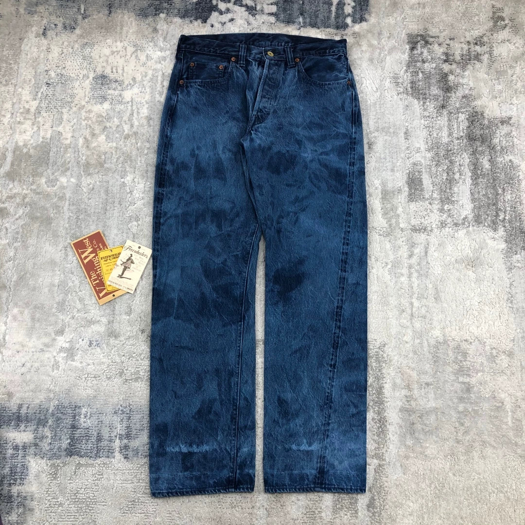 Freewheelers Blue Dyed Vintage Denim Pants