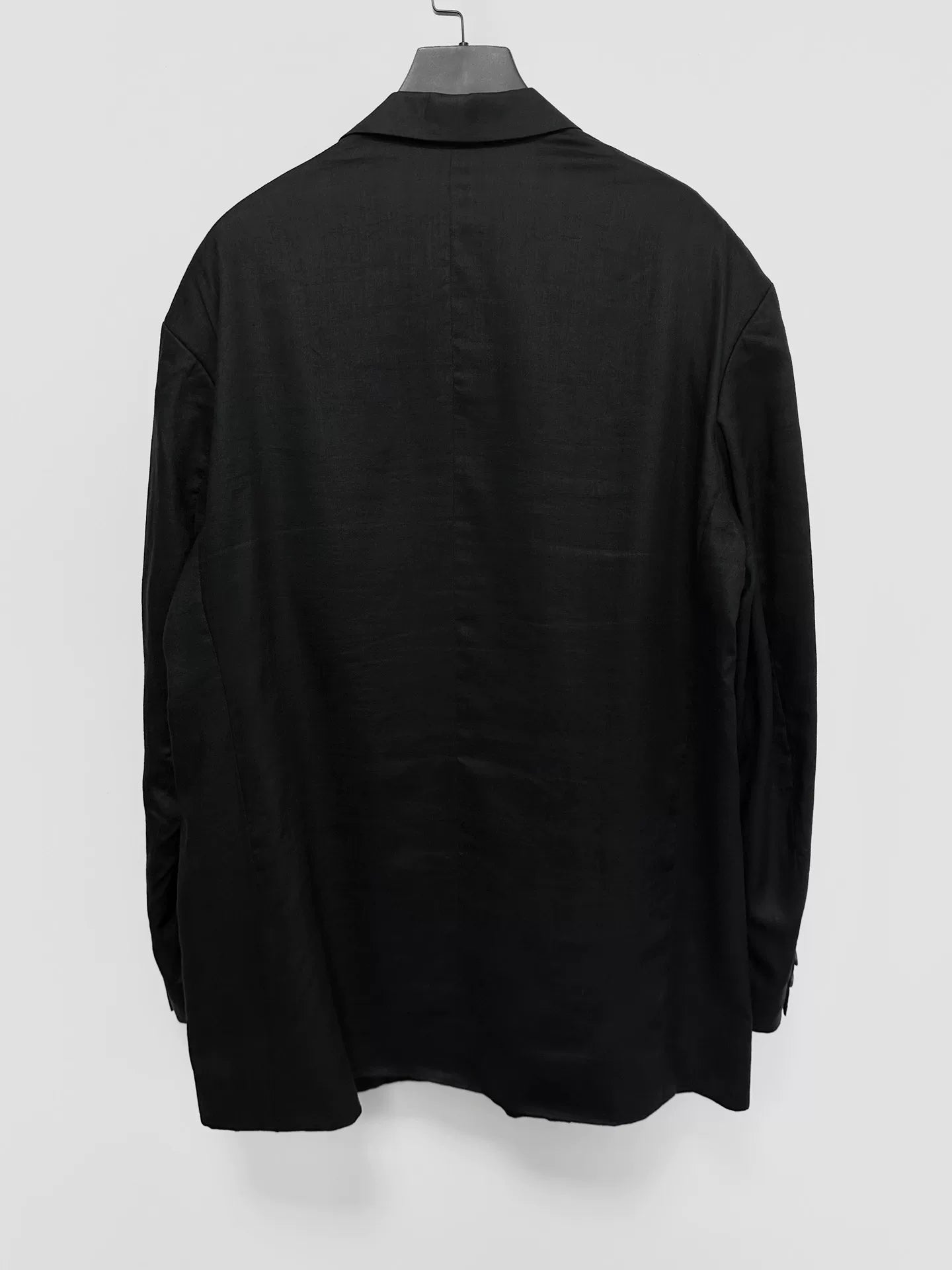 black linen jacket with floral embroidery