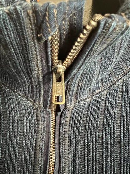 vintage blue dyed pullover knit sweatshirt