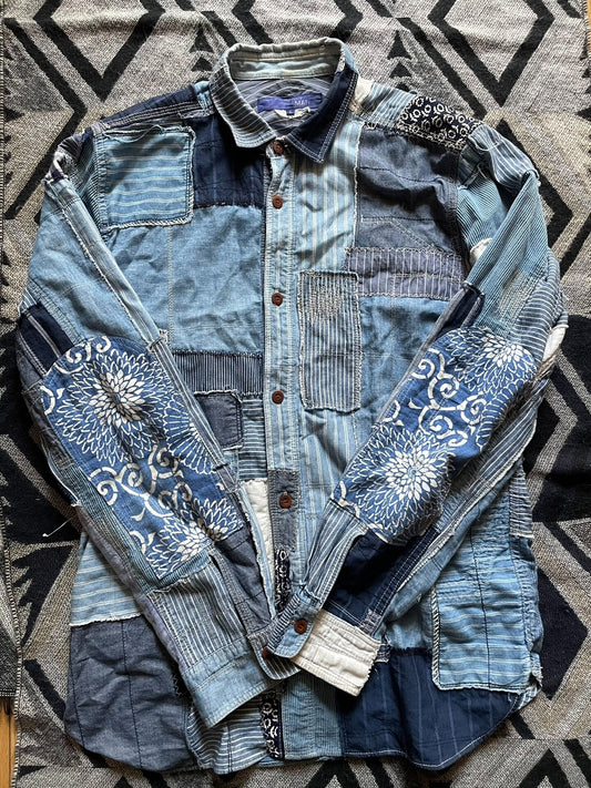 junya watanabe patchwork denim shirt