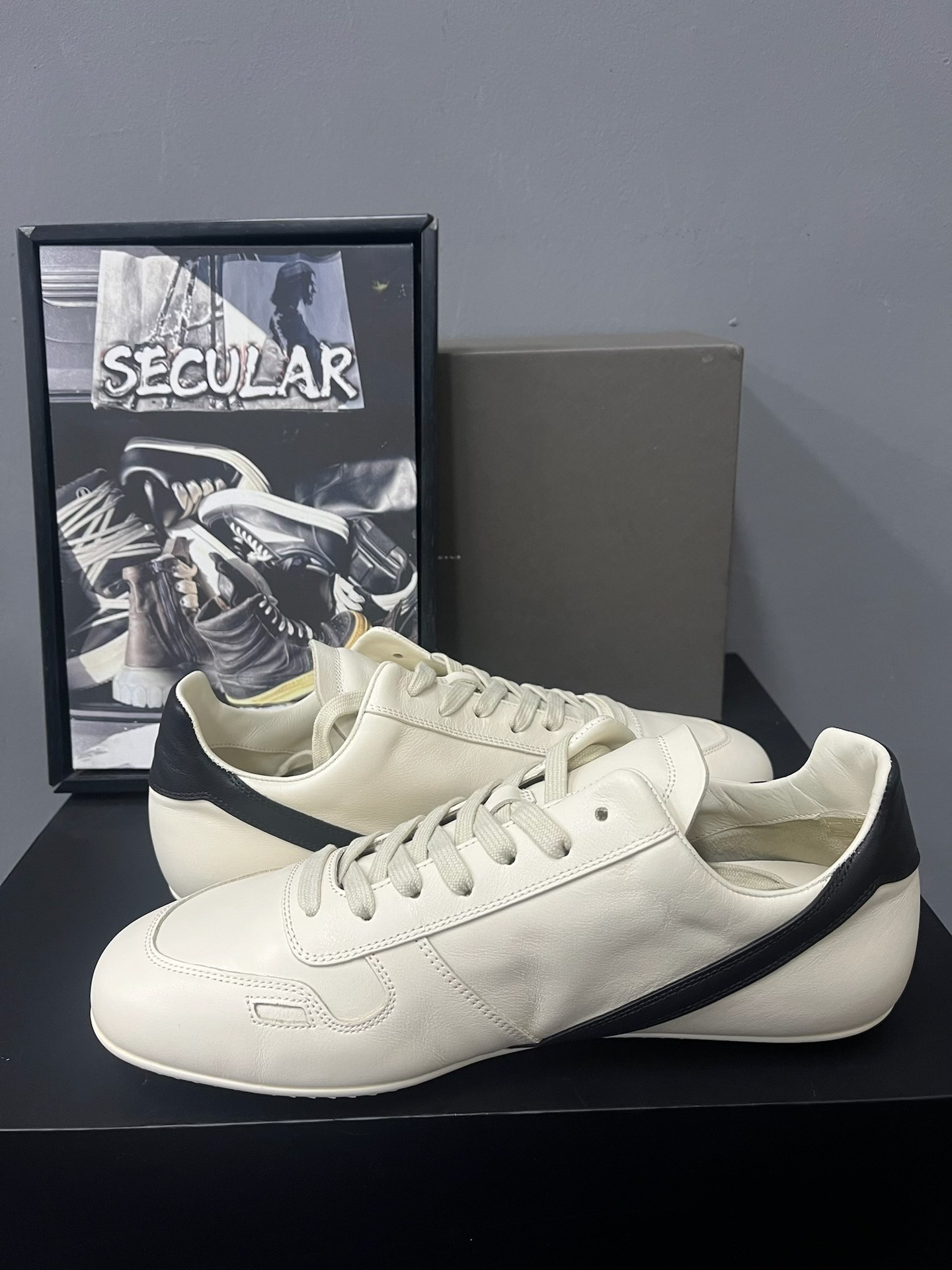 Rick Owens 25FW White Leather Low-Top