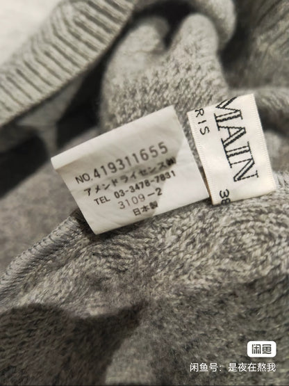 BALMAIN Gray Cashmere Turtleneck Sweater