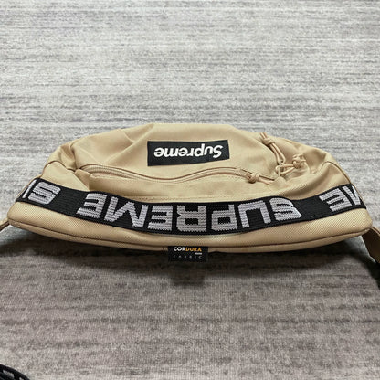 supreme khaki waist bag with shoulder strap