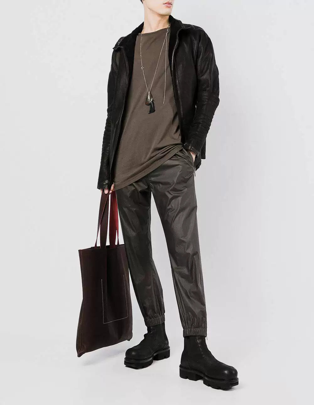 isaac sellam experience leather jacket in black