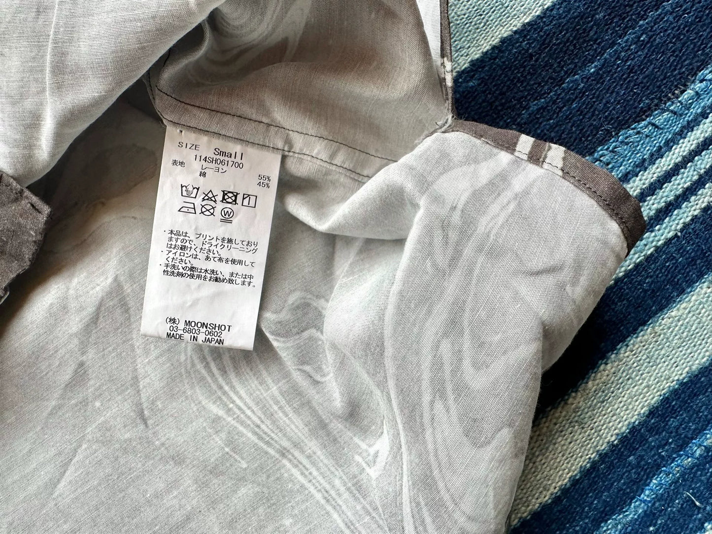 kuon suminagashi camp collar shirt