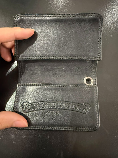 Chrome Hearts Silver Cross Leather Card Holder