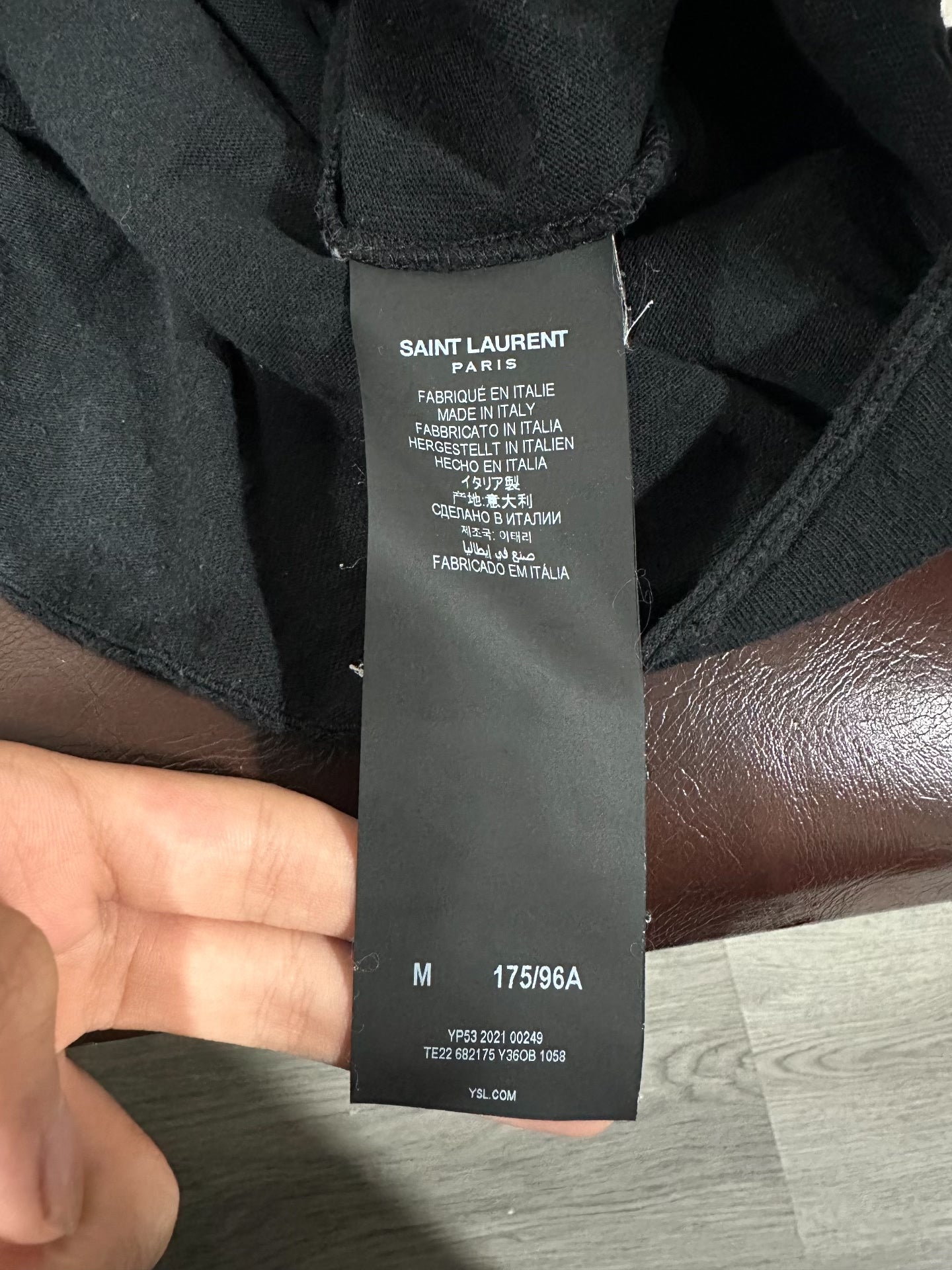 Saint Laurent 21SS Heart Distressed Print T-shirt