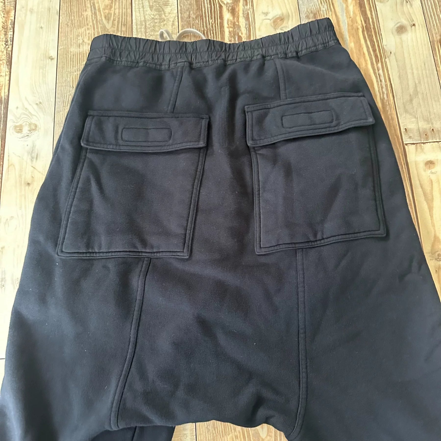 Rick Owens Black Drop-Crotch Sweatpants