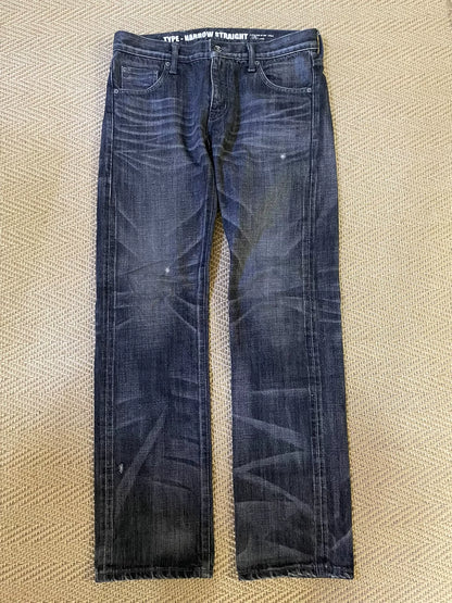 neighborhood black wash denim pants