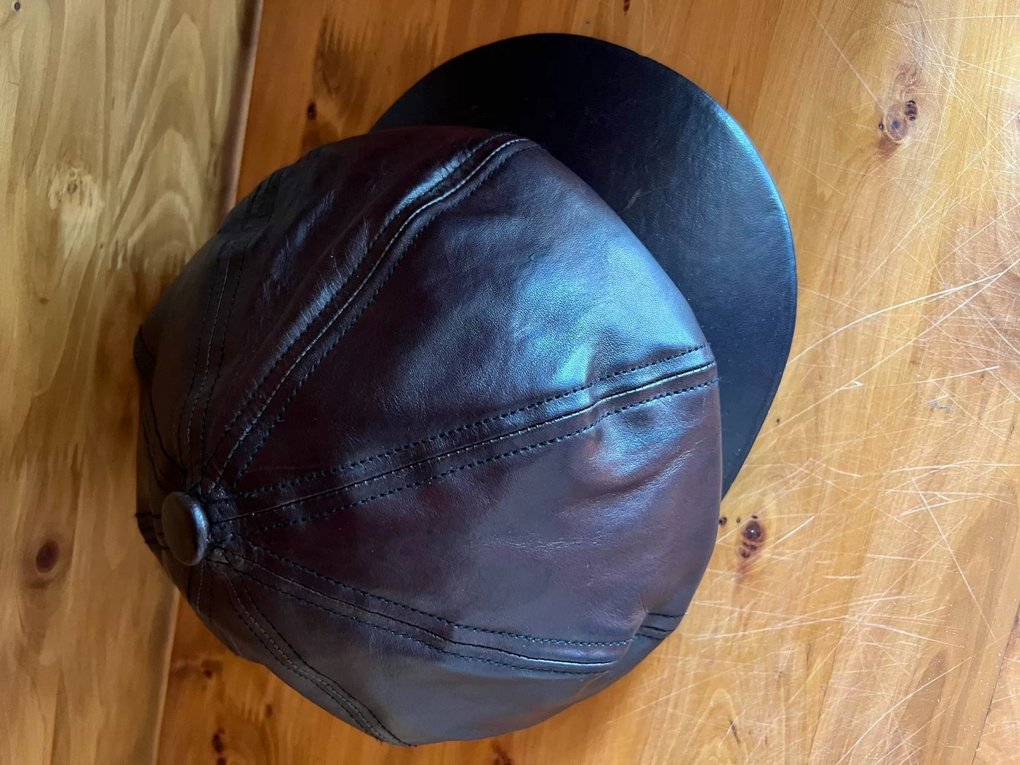 leather patchwork newsboy cap for small heads