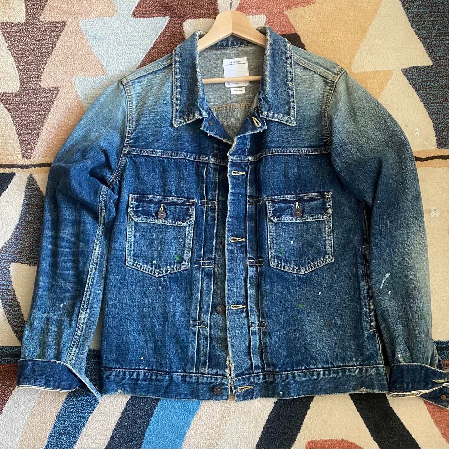 Visvim101 Denim Jacket with Paint Splatters