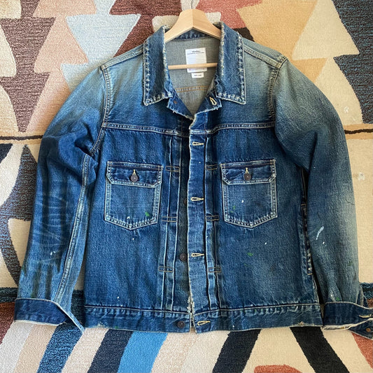 Visvim101 Denim Jacket with Paint Splatters