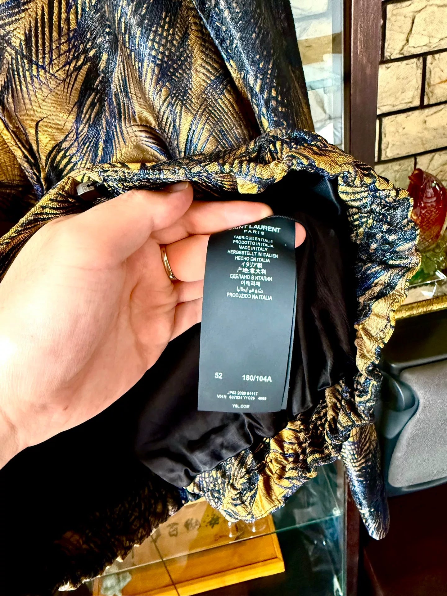 saint laurent palm tree embroidered jacket