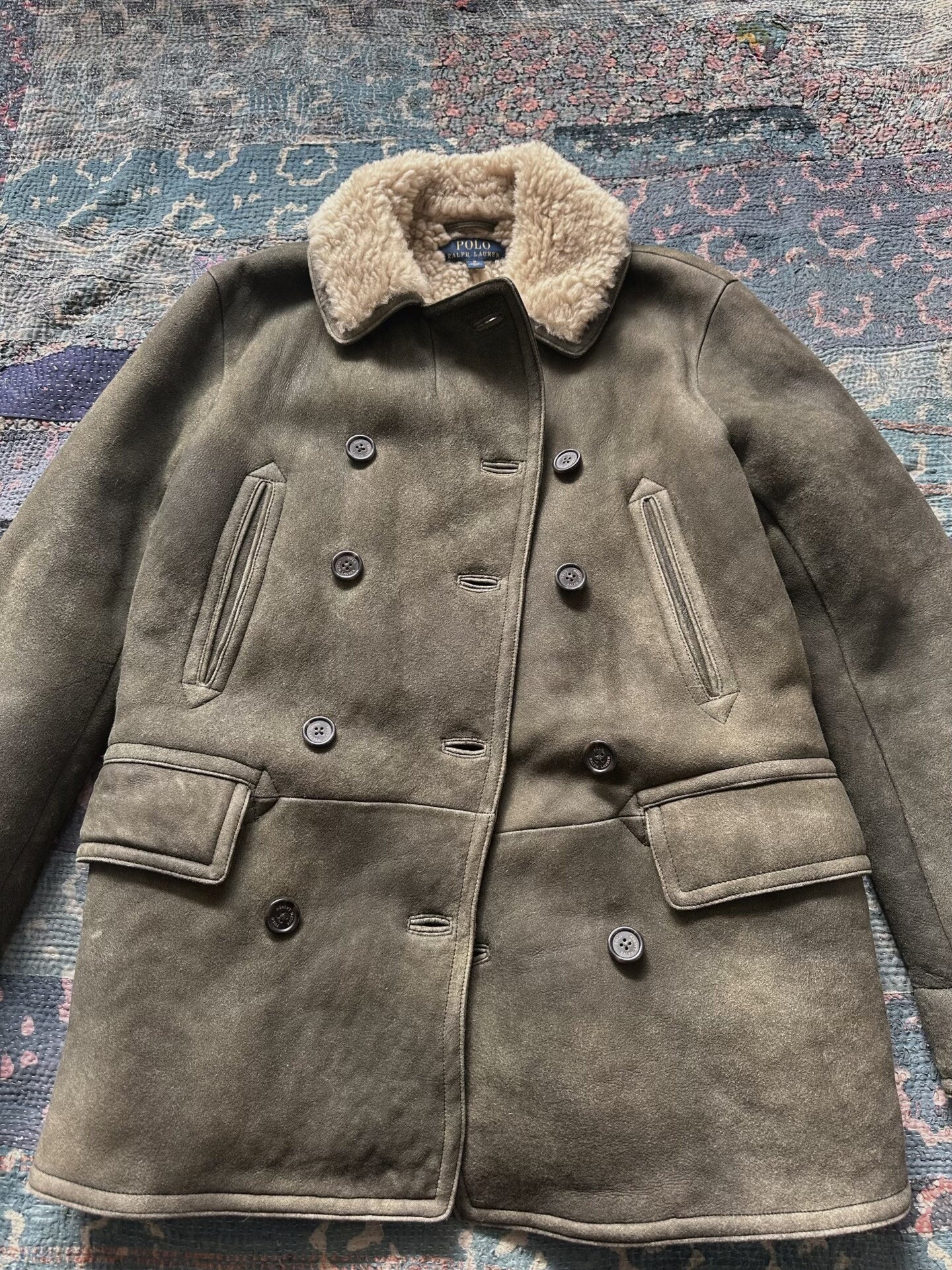 polo ralph lauren shearling lined coat