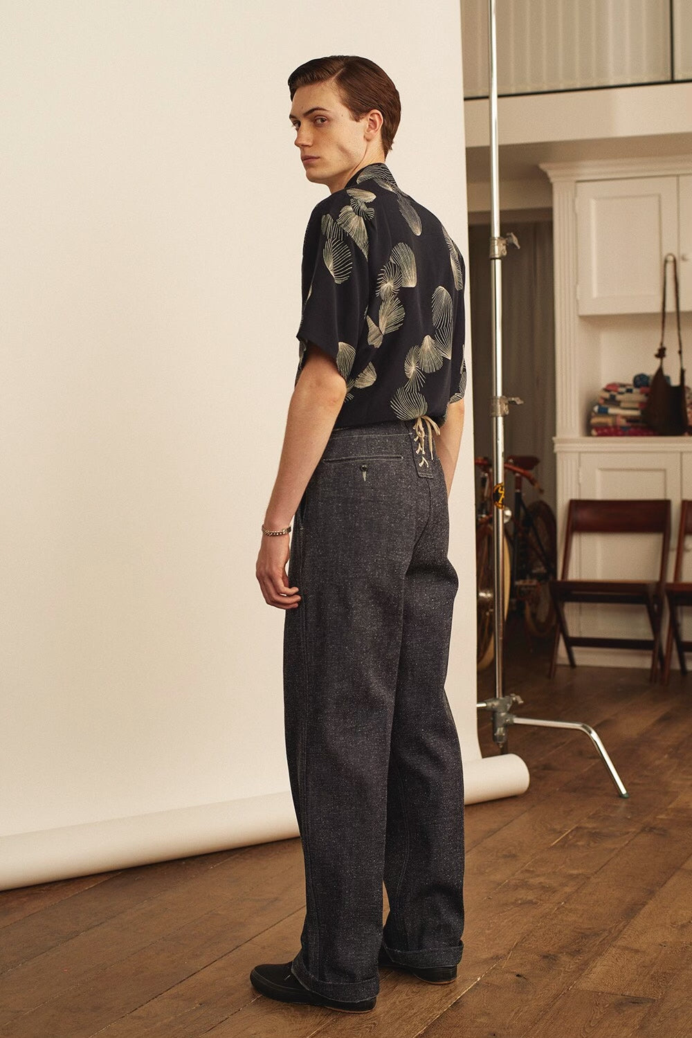 OLD JOE Back-Fastened Denim Pants