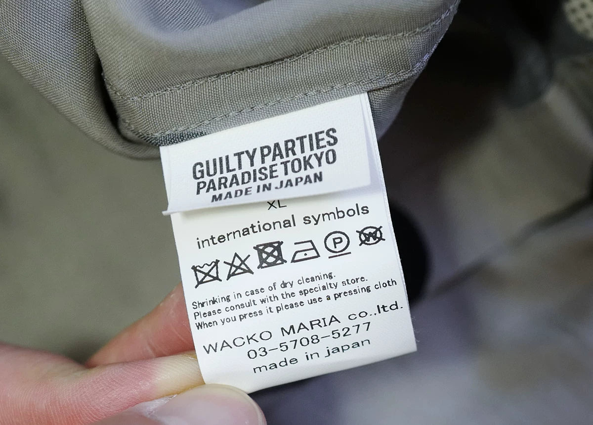 wacko maria ss hawaiian shirt in gray